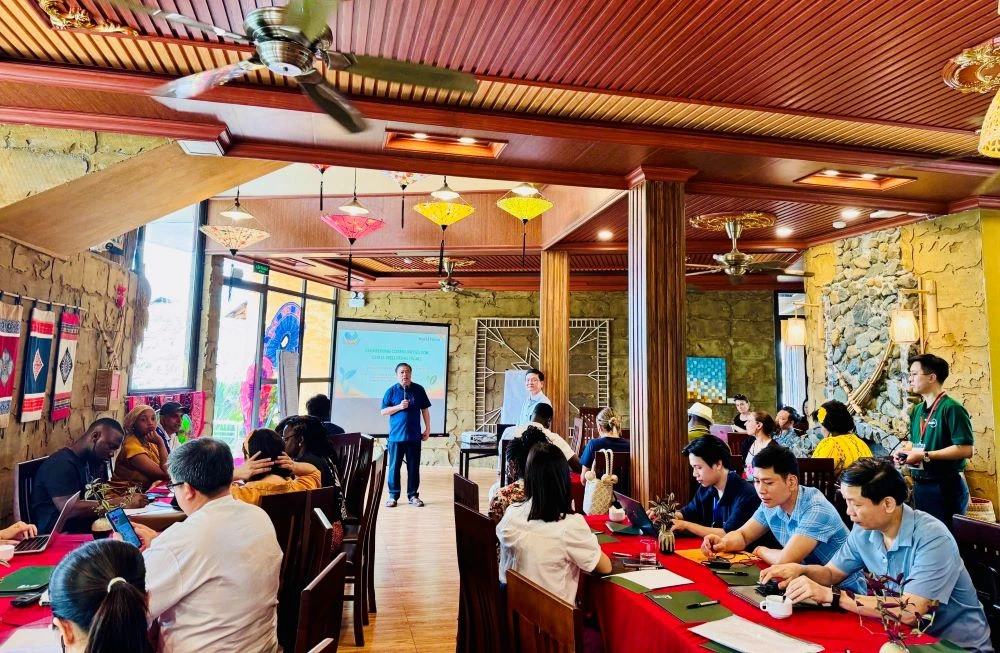 Đoàn đại biểu Phong trào Đẩy mạnh dinh dưỡng toàn cầu (SUN) tham quan mô hình chăm sóc dinh dưỡng tại Thanh Hóa