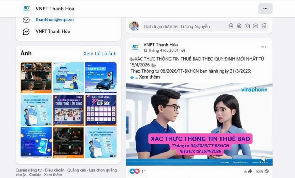 VNPT Thanh Hóa hỗ trợ khách hàng xác thực thông tin thuê bao