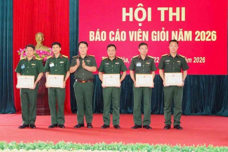 Bộ CHQS tỉnh: Bế mạc Hội thi Báo cáo viên giỏi năm 2026
