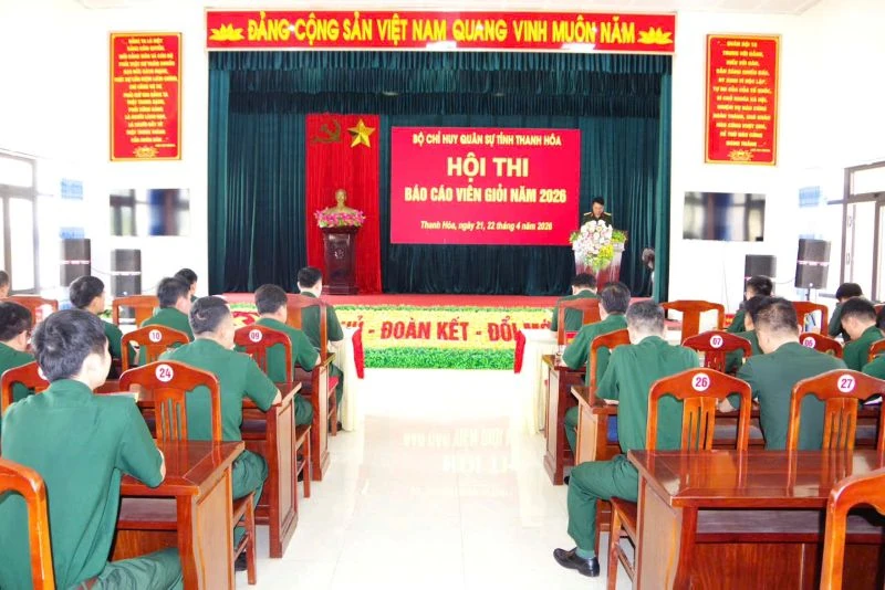 Bộ CHQS tỉnh: Bế mạc Hội thi Báo cáo viên giỏi năm 2026