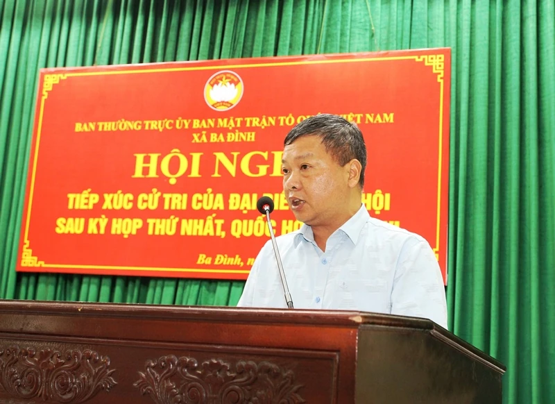 Đại biểu Quốc hội tiếp xúc cử tri xã Ba Đình sau Kỳ họp thứ nhất, Quốc hội khóa XVI