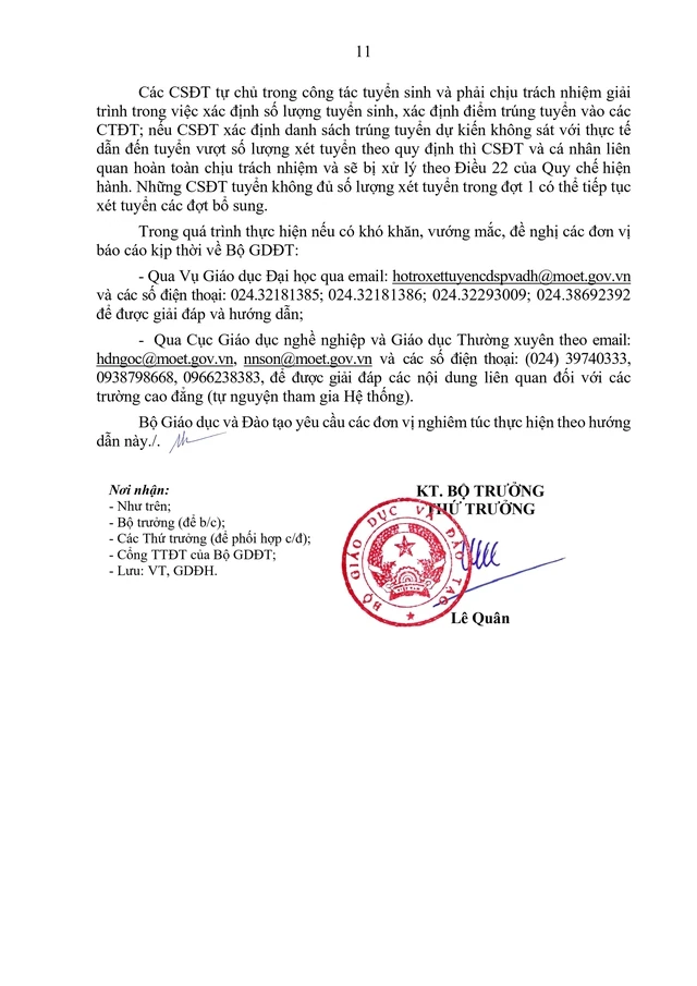 Toàn văn Công văn hướng dẫn tuyển sinh đại học, cao đẳng 2026