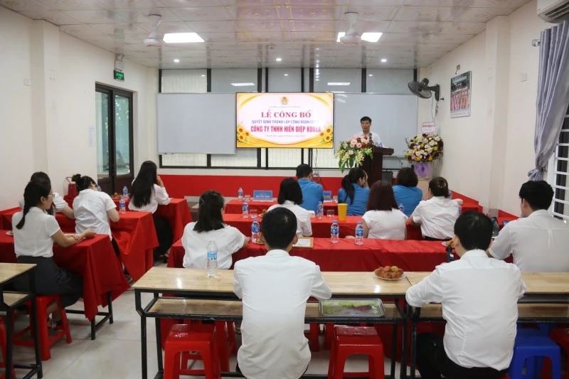 Công bố quyết định thành lập công đoàn cơ sở Công ty TNHH Hiền Diệp Korea