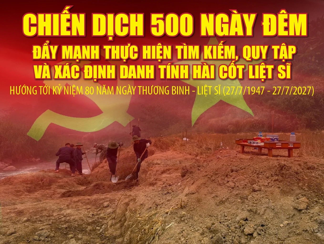 [Infographics] Chiến dịch 500 ngày đêm đẩy mạnh thực hiện tìm kiếm, quy tập và xác định danh tính hài cốt liệt sĩ