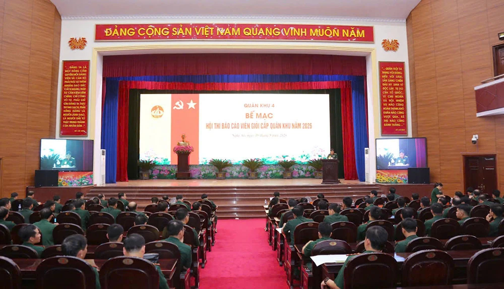 Bộ CHQS tỉnh đoạt giải Nhất Hội thi Báo cáo viên giỏi Quân khu 4