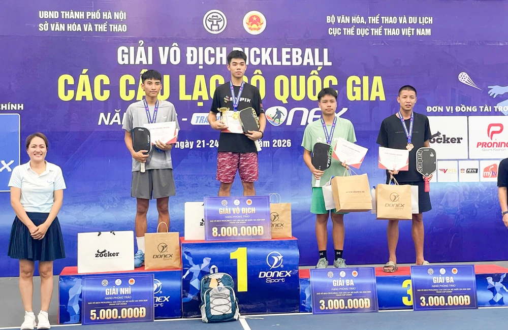 Pickleball Thanh Hóa giành HCV tại Giải vô địch các CLB quốc gia
