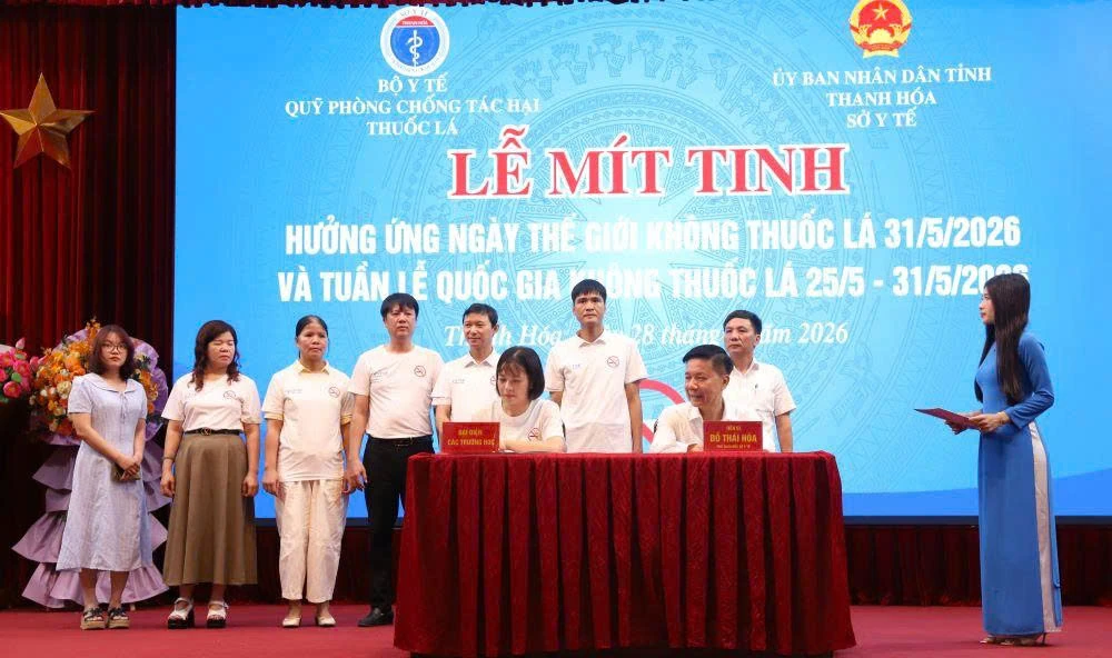 Mít tinh hưởng ứng Ngày Thế giới không thuốc lá và Tuần lễ Quốc gia không thuốc lá năm 2026