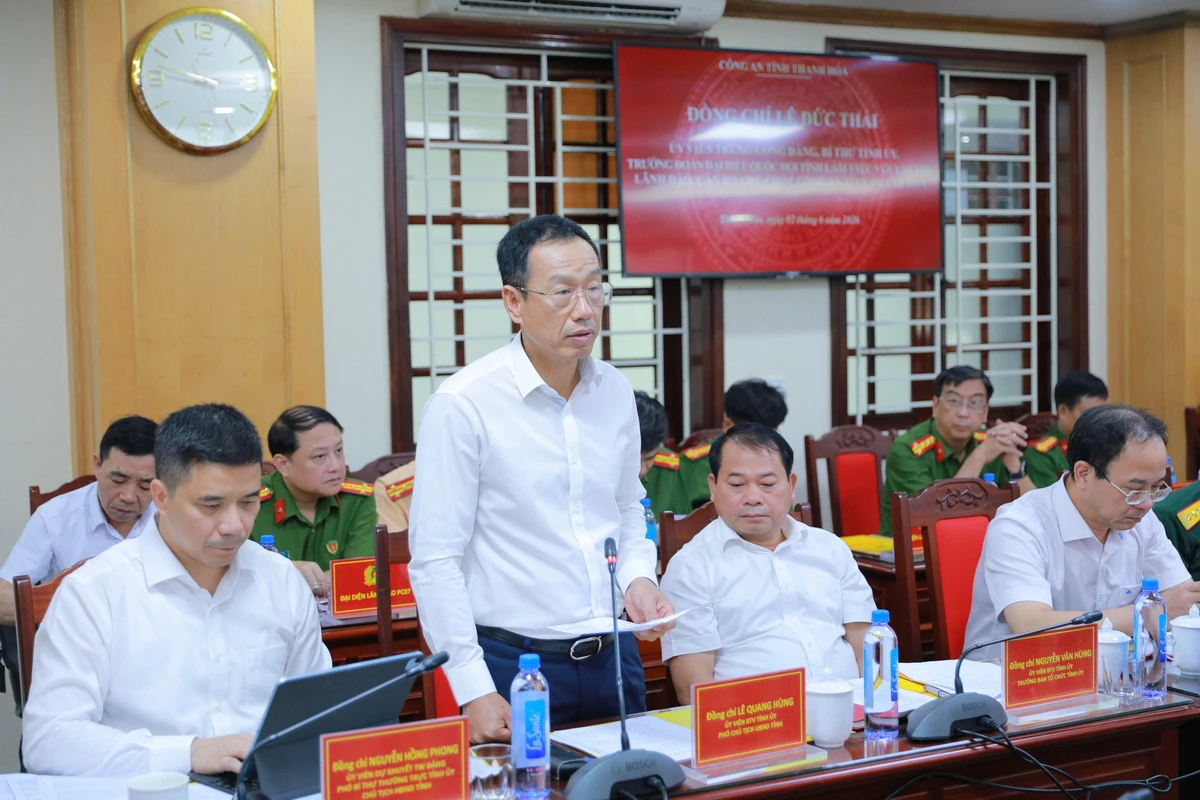 Bí thư Tỉnh ủy Lê Đức Thái: Công an tỉnh Thanh Hóa giữ vững ổn định chính trị, tạo môi trường thuận lợi cho phát triển