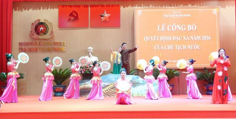 Trại giam Thanh Phong công bố Quyết định đặc xá năm 2026 của Chủ tịch nước