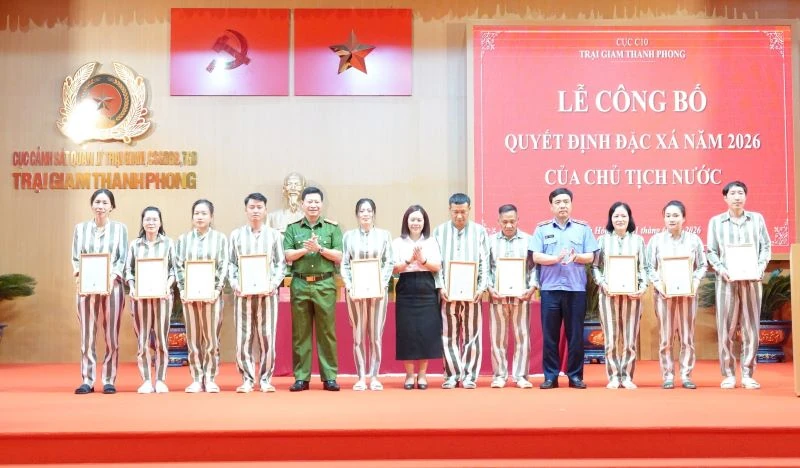 Trại giam Thanh Phong công bố Quyết định đặc xá năm 2026 của Chủ tịch nước