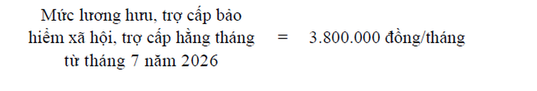 Hướng dẫn tăng lương hưu, trợ cấp BHXH, trợ cấp hàng tháng thêm 8% từ 1/7/2026