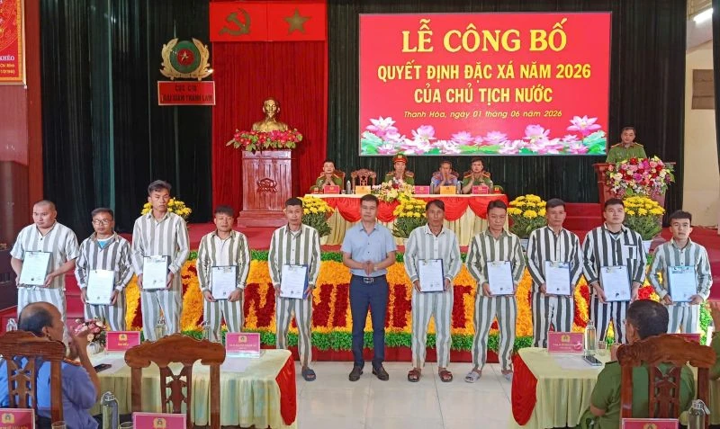 Trại giam Thanh Lâm công bố quyết định đặc xá năm 2026 của Chủ tịch nước