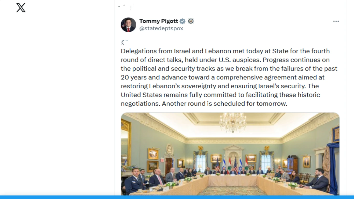 Đàm phán Israel - Liban tại Mỹ ghi nhận “tiến triển liên tục” về chính trị và an ninh