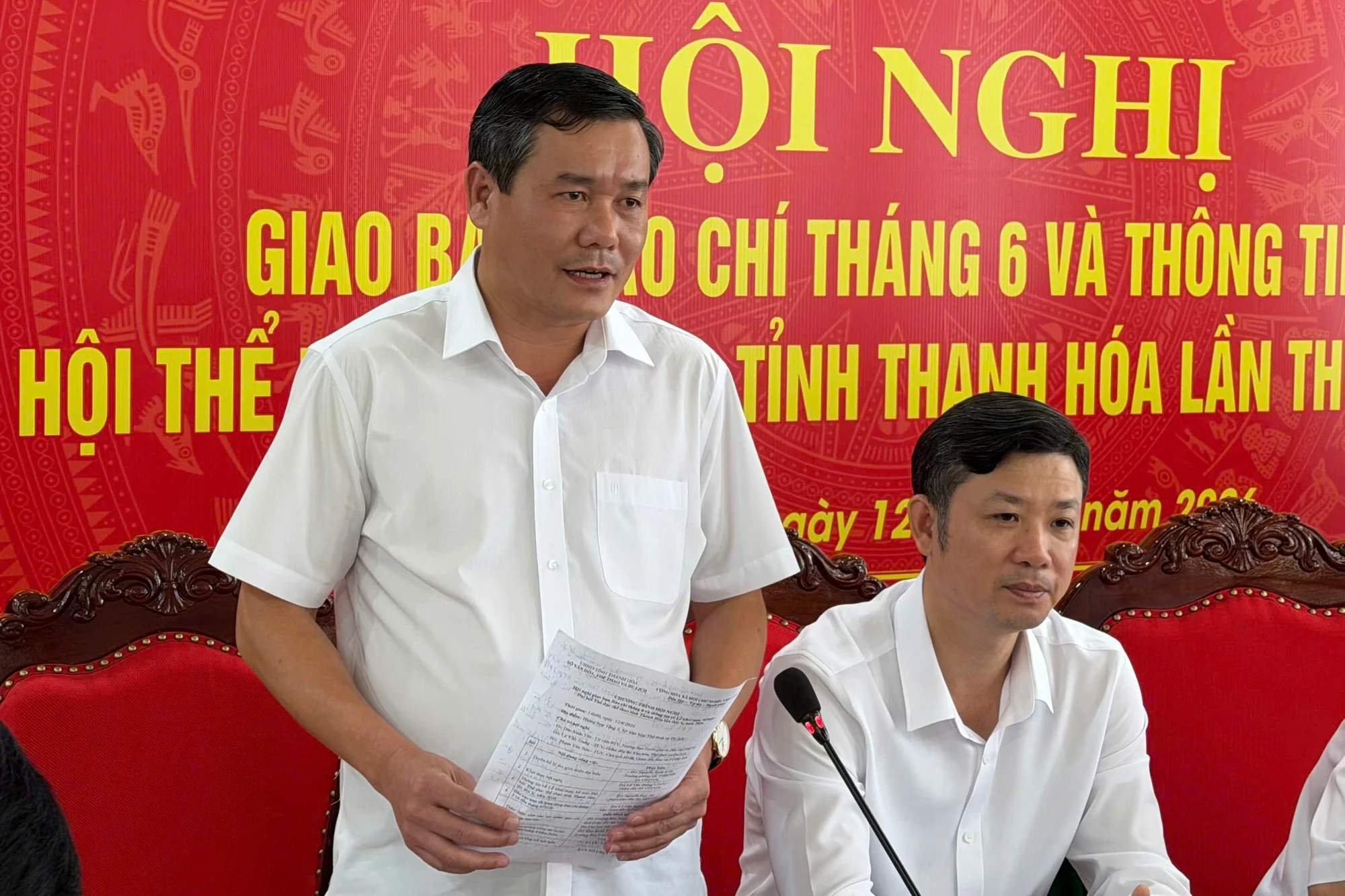 Giao ban báo chí tháng 6, thông tin về Đại hội Thể dục thể thao tỉnh Thanh Hóa lần thứ X