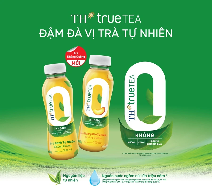Tập đoàn TH ra mắt Trà không đường TH true TEA