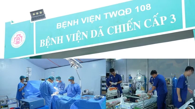 Diễn tập ứng phó tình huống khẩn cấp về y tế, bệnh viện dã chiến 100 giường bệnh