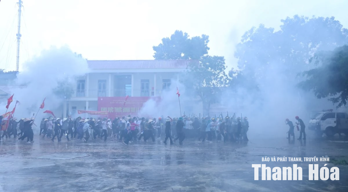 Diễn tập tác chiến trong khu vực phòng thủ xã Nông Cống