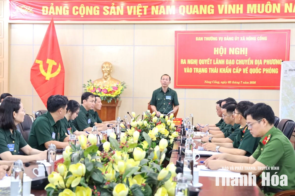 Diễn tập tác chiến trong khu vực phòng thủ xã Nông Cống