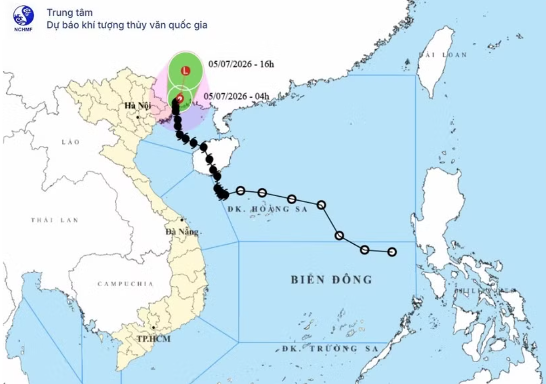 Bão số 1 di chuyển chậm, giảm cường độ và khả năng suy yếu trong ngày 5/7