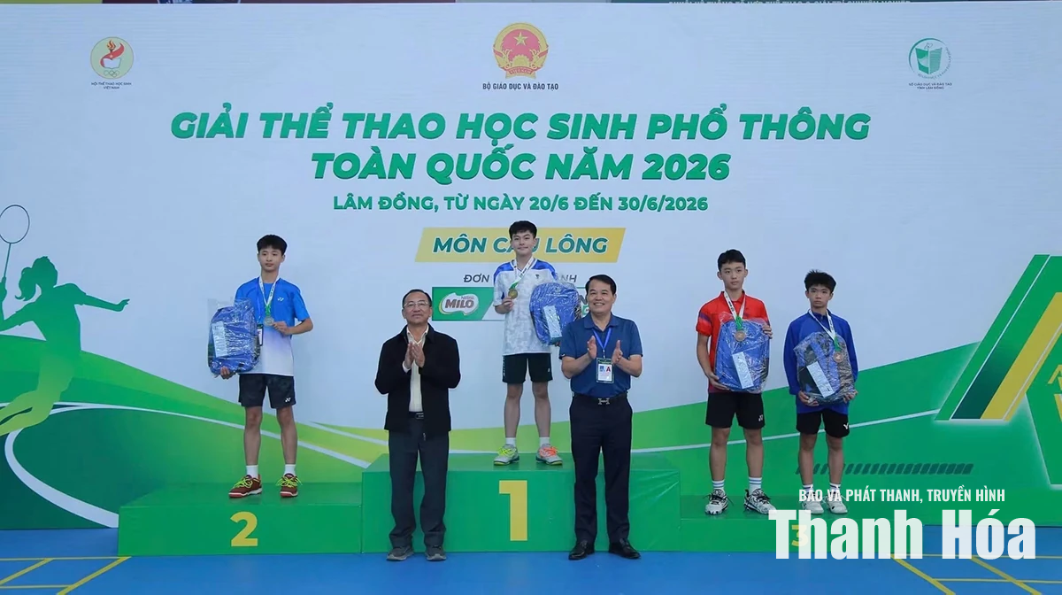 Đoàn Thanh Hóa giành 2 HCV tại Giải Thể thao học sinh phổ thông toàn quốc năm 2026