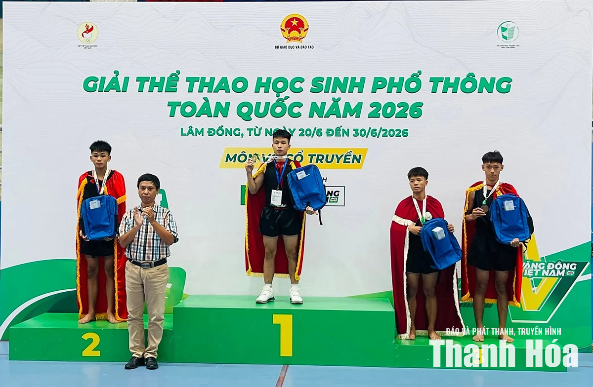 Đoàn Thanh Hóa giành 2 HCV tại Giải Thể thao học sinh phổ thông toàn quốc năm 2026