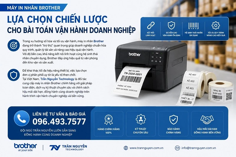 Review top 5 máy in nhãn Brother bán chạy nhất giá từ 3 đến 12 triệu