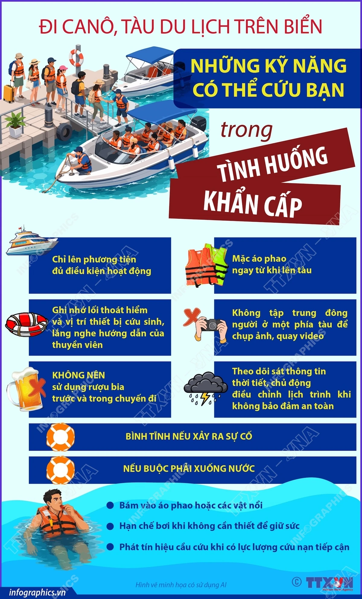 Đi ca nô, tàu du lịch trên biển: Những kỹ năng có thể cứu bạn trong tình huống khẩn cấp