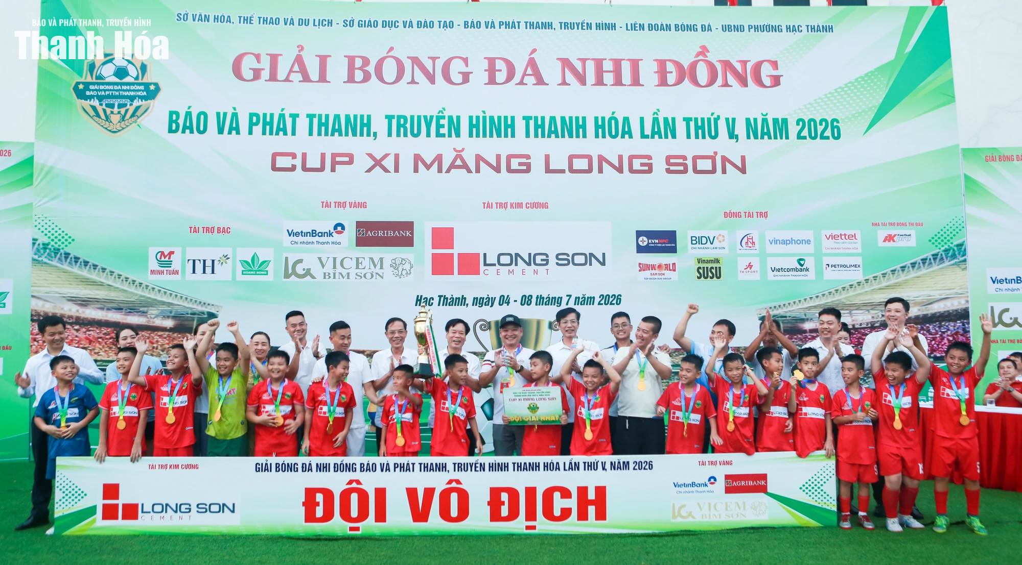 Giải Bóng đá Nhi đồng Báo và Phát thanh, truyền hình Thanh Hóa lần thứ V thành công rực rỡ