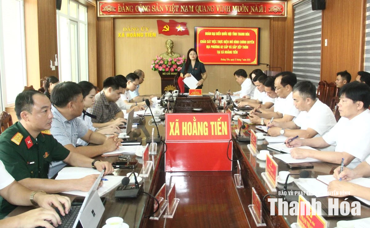 Khảo sát việc thực hiện mô hình chính quyền địa phương 2 cấp tại xã Hoằng Tiến