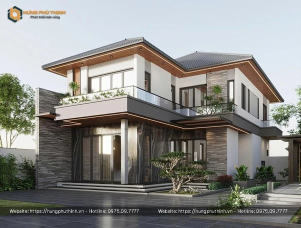 Biệt thự hiện đại mái Nhật của chị Hà - Không gian sống đẳng cấp được Hưng Phú Thịnh kiến tạo trọn gói