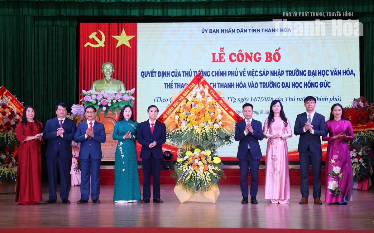 Công bố Quyết định sáp nhập Trường Đại học Văn hóa, Thể thao và Du lịch Thanh Hóa vào Trường Đại học Hồng Đức