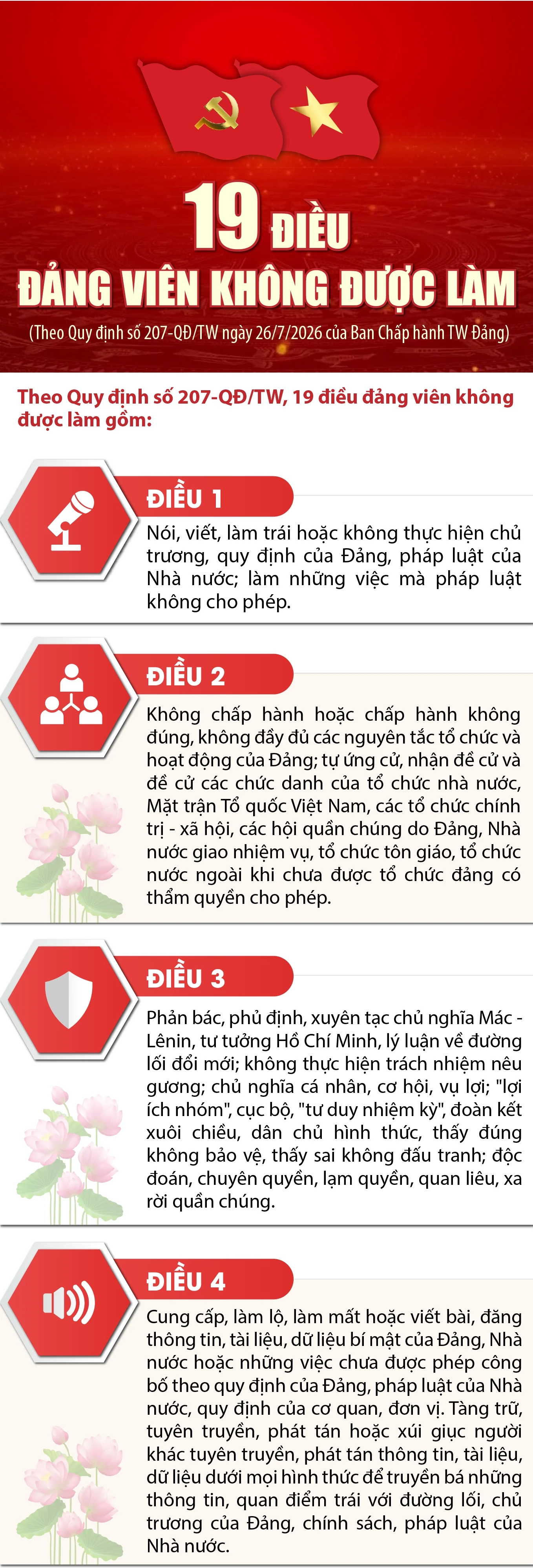 19 điều đảng viên không được làm