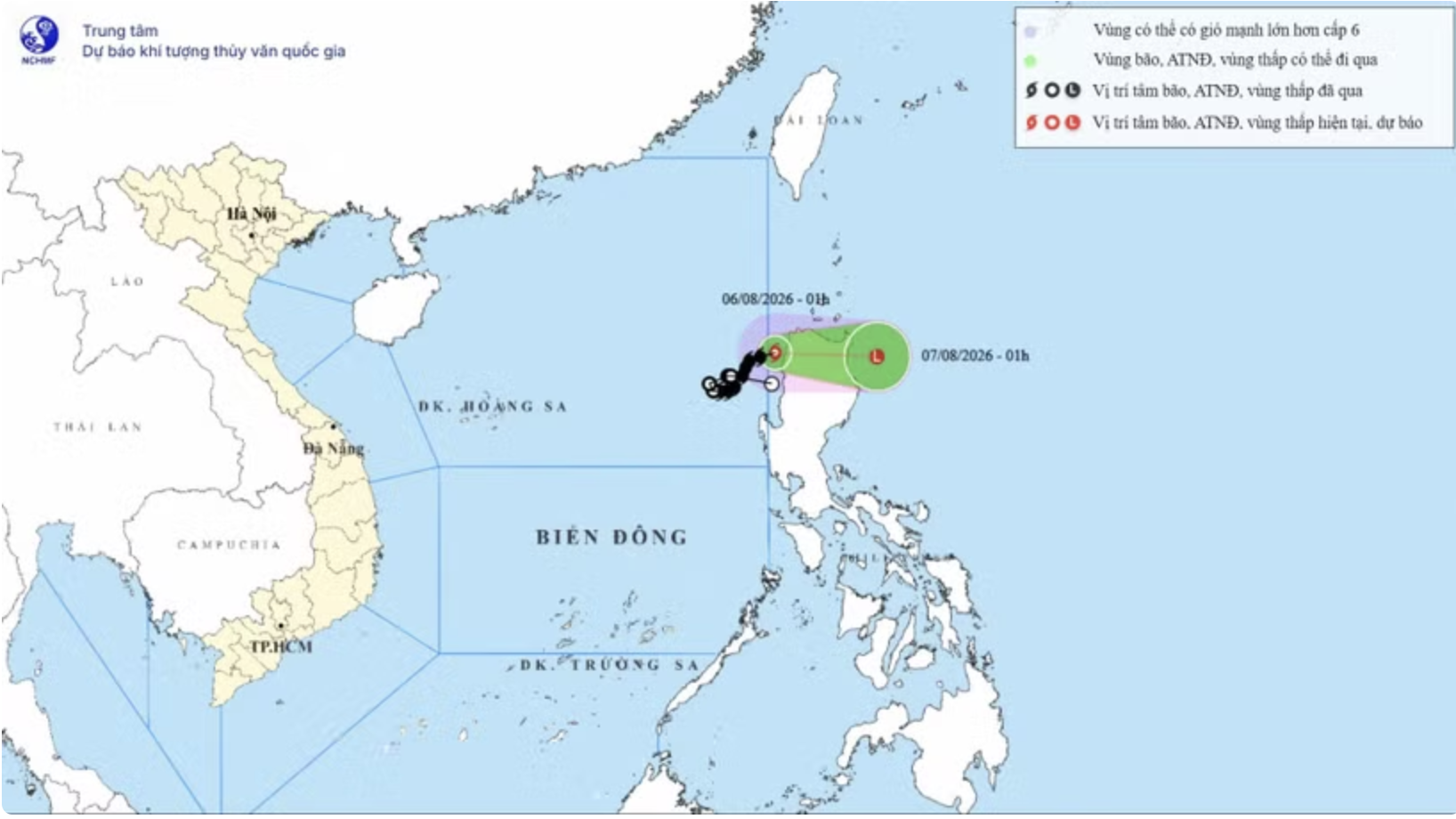 Bão số 3 đã di chuyển ra ngoài Biển Đông