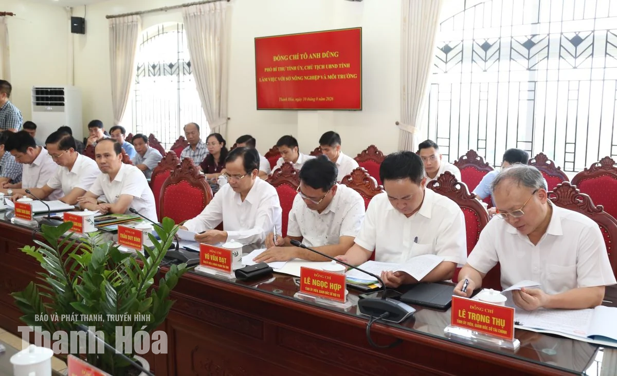 Chủ tịch UBND tỉnh Tô Anh Dũng làm việc với Sở Nông nghiệp và Môi trường
