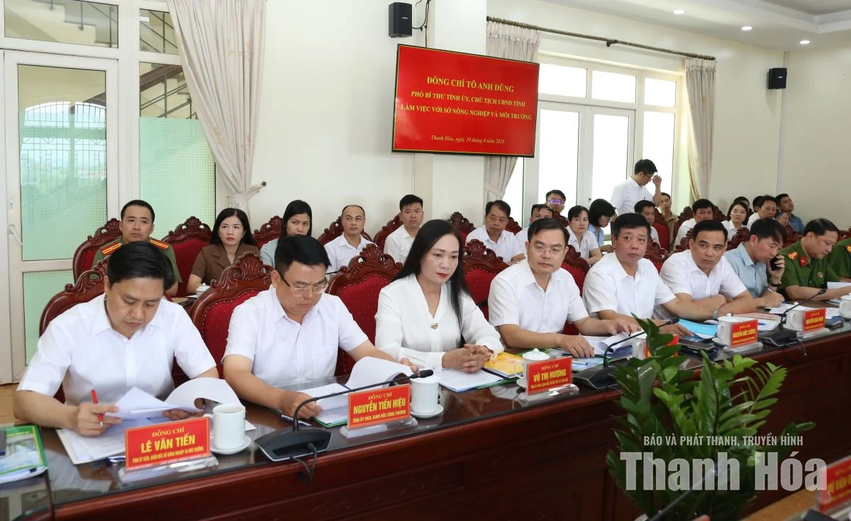 Chủ tịch UBND tỉnh Tô Anh Dũng làm việc với Sở Nông nghiệp và Môi trường