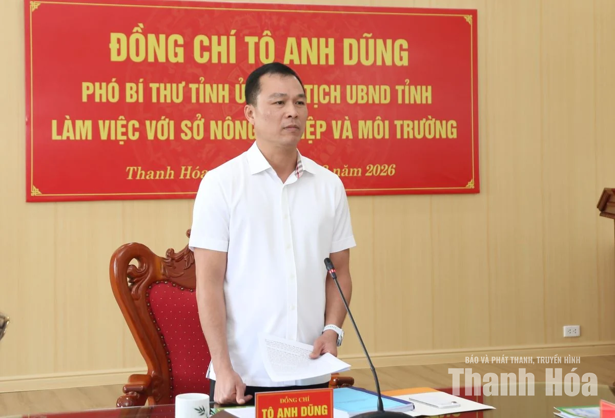 Chủ tịch UBND tỉnh Tô Anh Dũng làm việc với Sở Nông nghiệp và Môi trường
