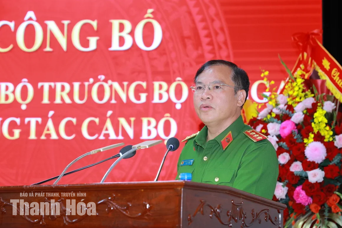 Công bố Quyết định điều động, bổ nhiệm Đại tá Hoàng Quốc Việt giữ chức Giám đốc Công an tỉnh Thanh Hóa