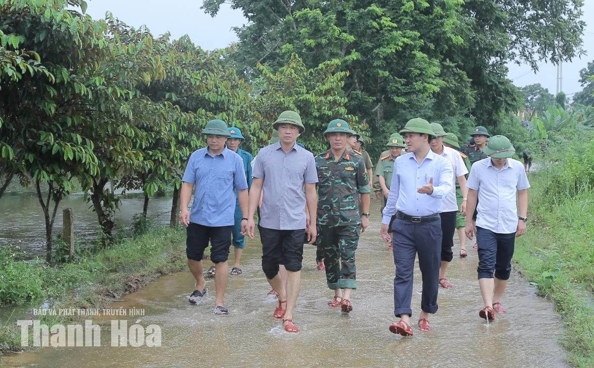 Chủ tịch UBND tỉnh Tô Anh Dũng kiểm tra công tác ứng phó với mưa bão tại một số địa phương