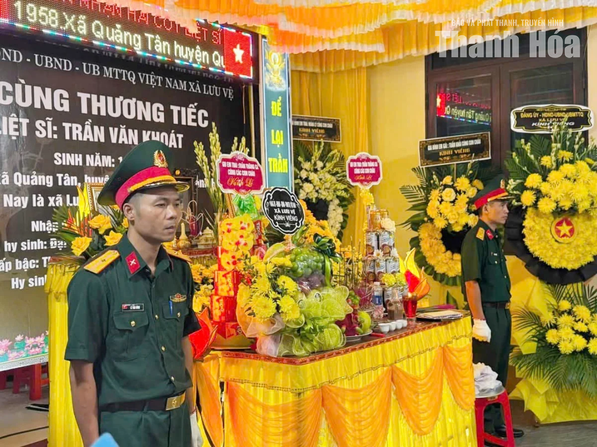 Xã Lưu Vệ truy điệu và an táng hài cốt liệt sĩ Trần Văn Khoát