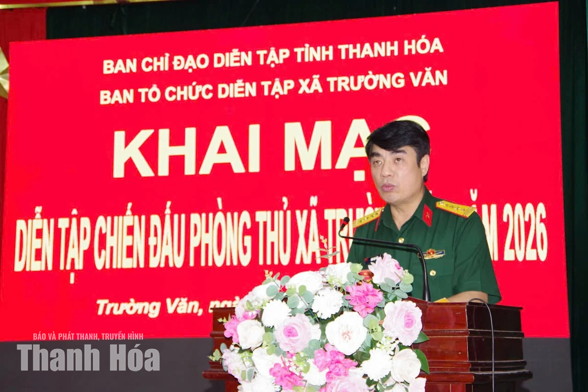 Khai mạc Diễn tập chiến đấu phòng thủ xã Trường Văn