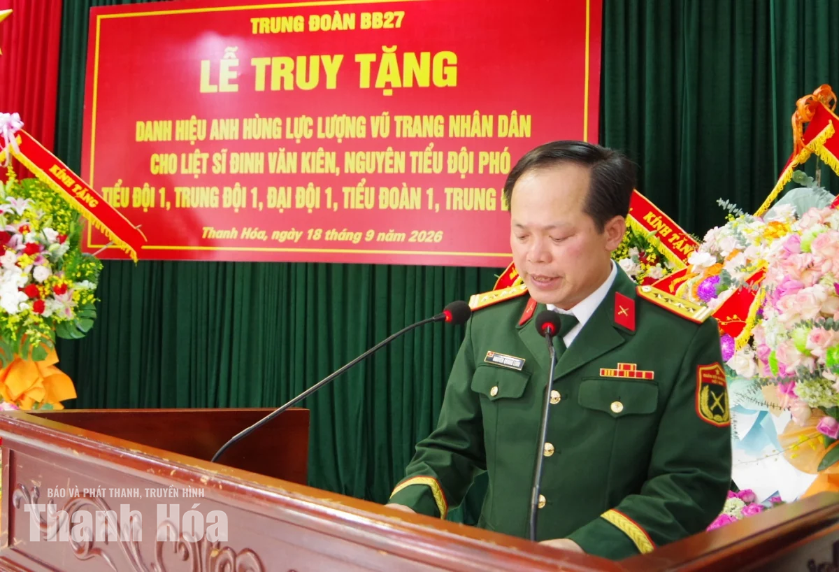 Truy tặng danh hiệu Anh hùng LLVT Nhân dân cho liệt sĩ Đinh Văn Kiên