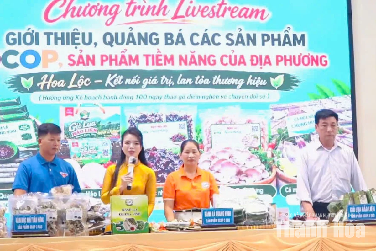 Xã Hoa Lộc livestream quảng bá, tiêu thụ sản phẩm OCOP