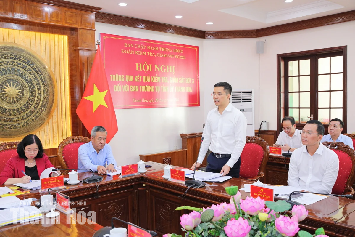 Thông qua kết quả kiểm tra, giám sát đợt 3 đối với Ban Thường vụ Tỉnh ủy Thanh Hóa