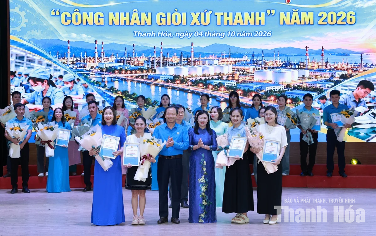 Phó Bí thư Thường trực Tỉnh ủy Nguyễn Hồng Phong dự và trao giải Hội thi Công nhân giỏi Xứ Thanh năm 2026
