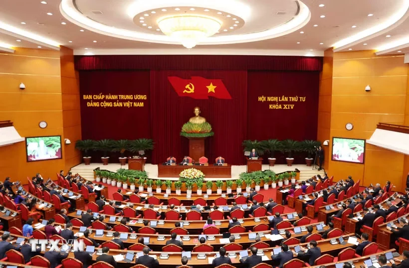 Thông cáo báo chí về ngày làm việc thứ ba Hội nghị lần thứ tư Ban Chấp hành Trung ương Đảng khóa XIV