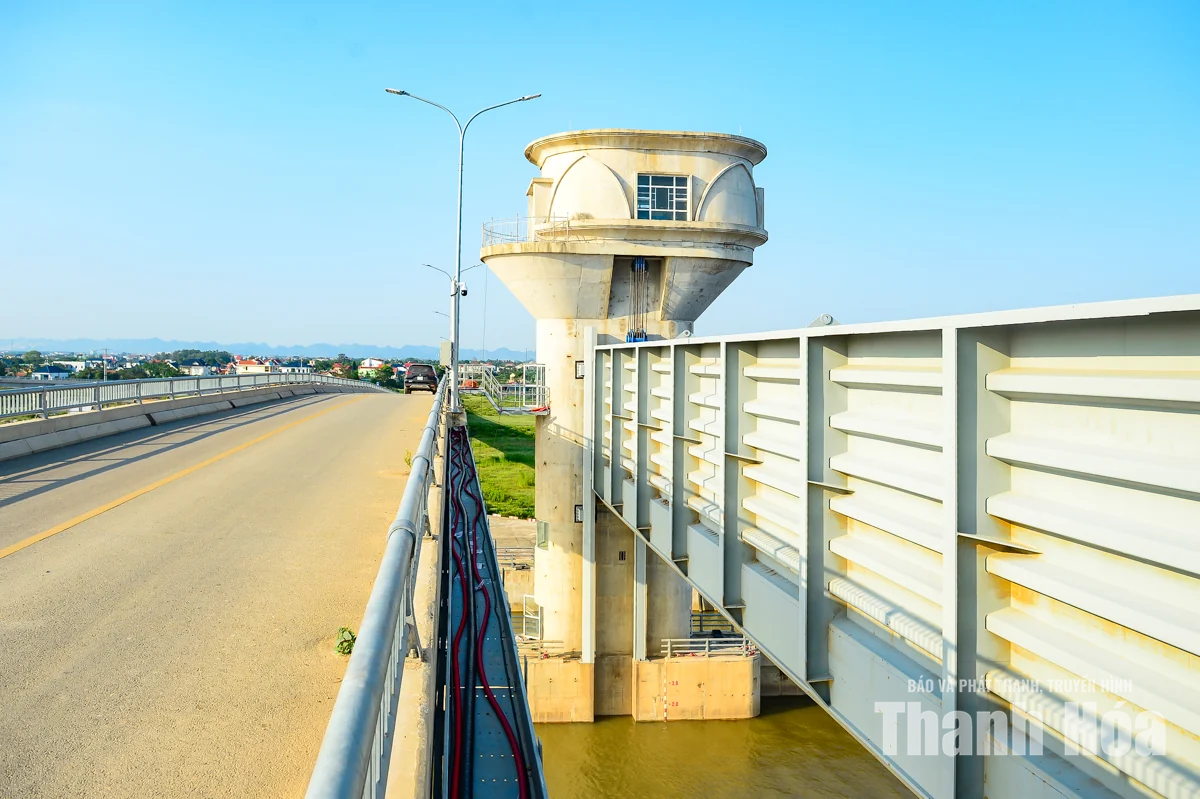 Toàn cảnh cầu cống ngăn mặn lớn nhất Thanh Hóa