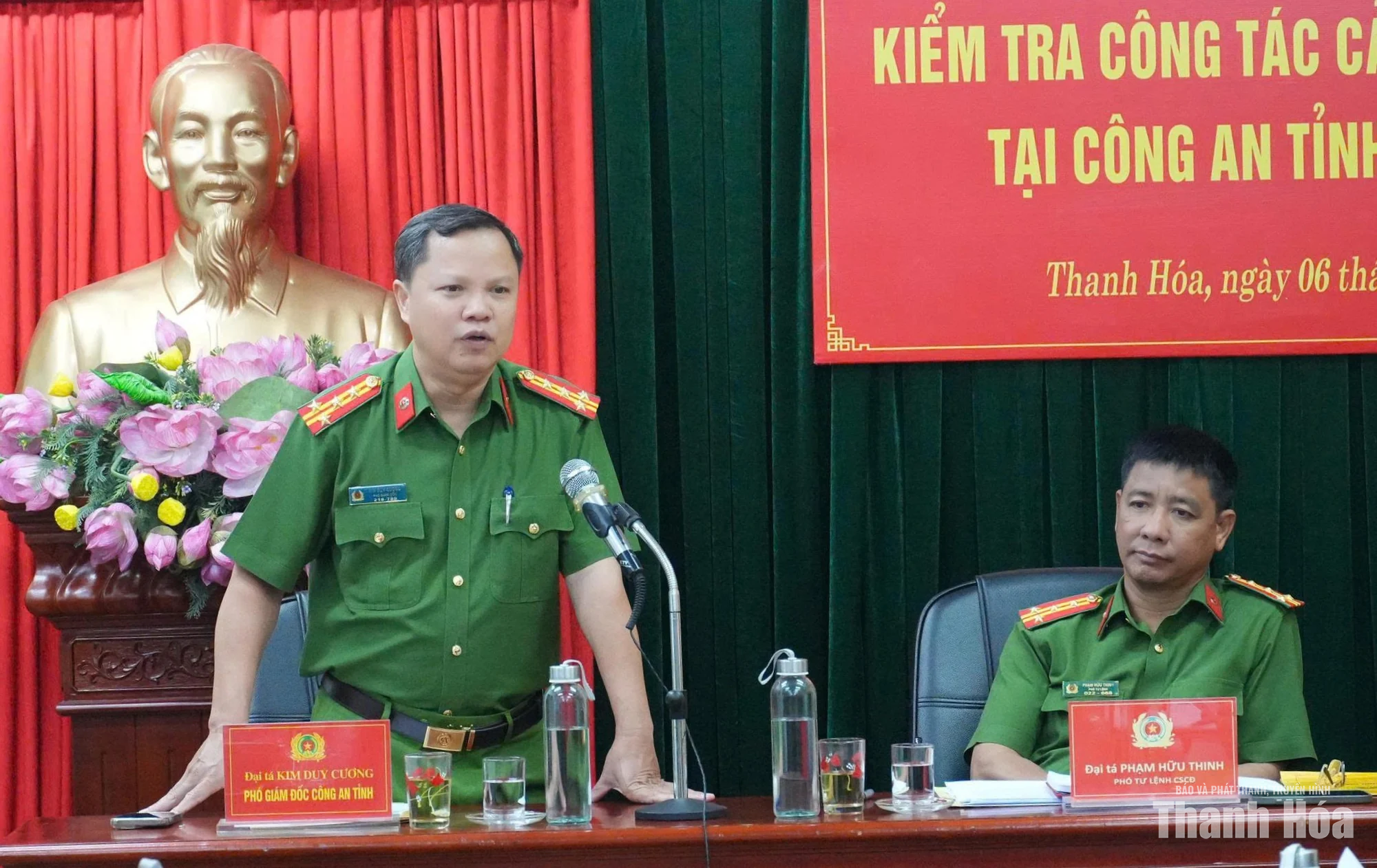 Kiểm tra công tác cảnh sát cơ động tại Công an tỉnh Thanh Hóa