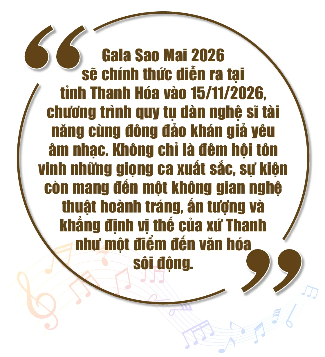 Chương trình Gala Sao Mai 2026 tại tỉnh Thanh Hóa