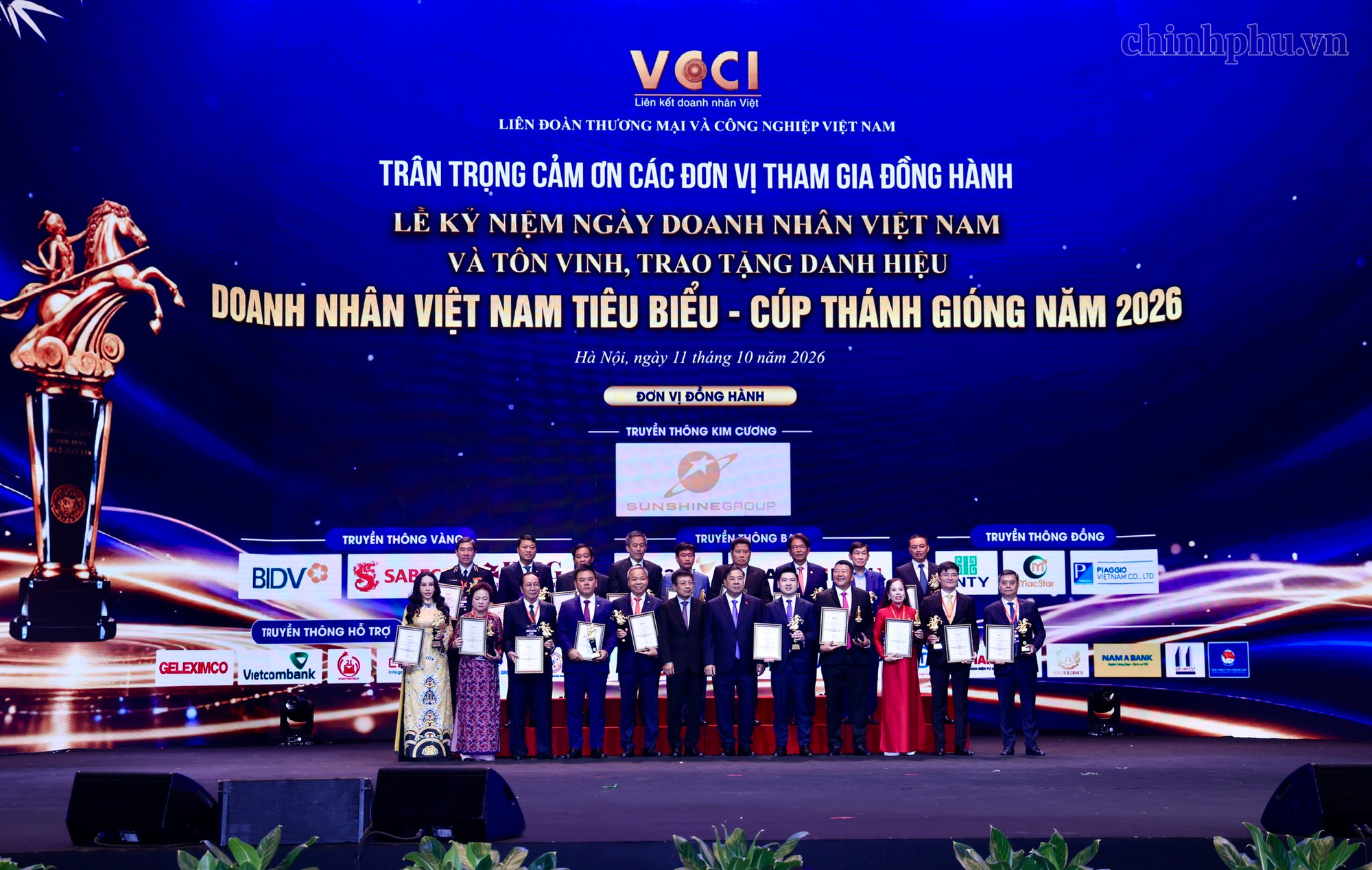 Tôn vinh 100 “Doanh nhân Việt Nam tiêu biểu - Cúp Thánh Gióng” năm 2026