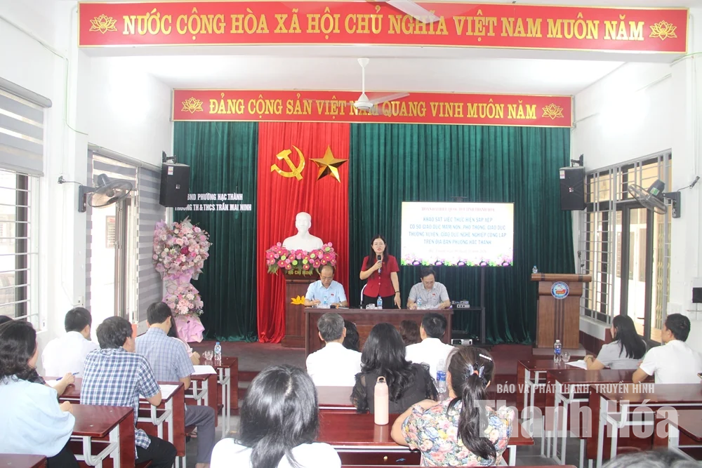 Khảo sát việc sắp xếp các cơ sở giáo dục công lập tại phường Hạc Thành